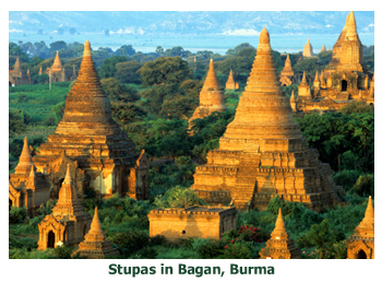 Stupas in Bagan, Myanmar